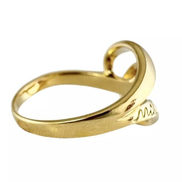 MIKIMOTO Ring US 7 1/8 EU55 K18 yellow gold heart used - Picture 3 of 7